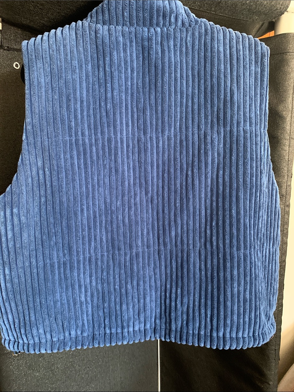#569 Blue Ribbed Zip-Front Vest - Picture 7 of 8